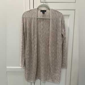 Tahari linen blend open low cardigan size medium color flax